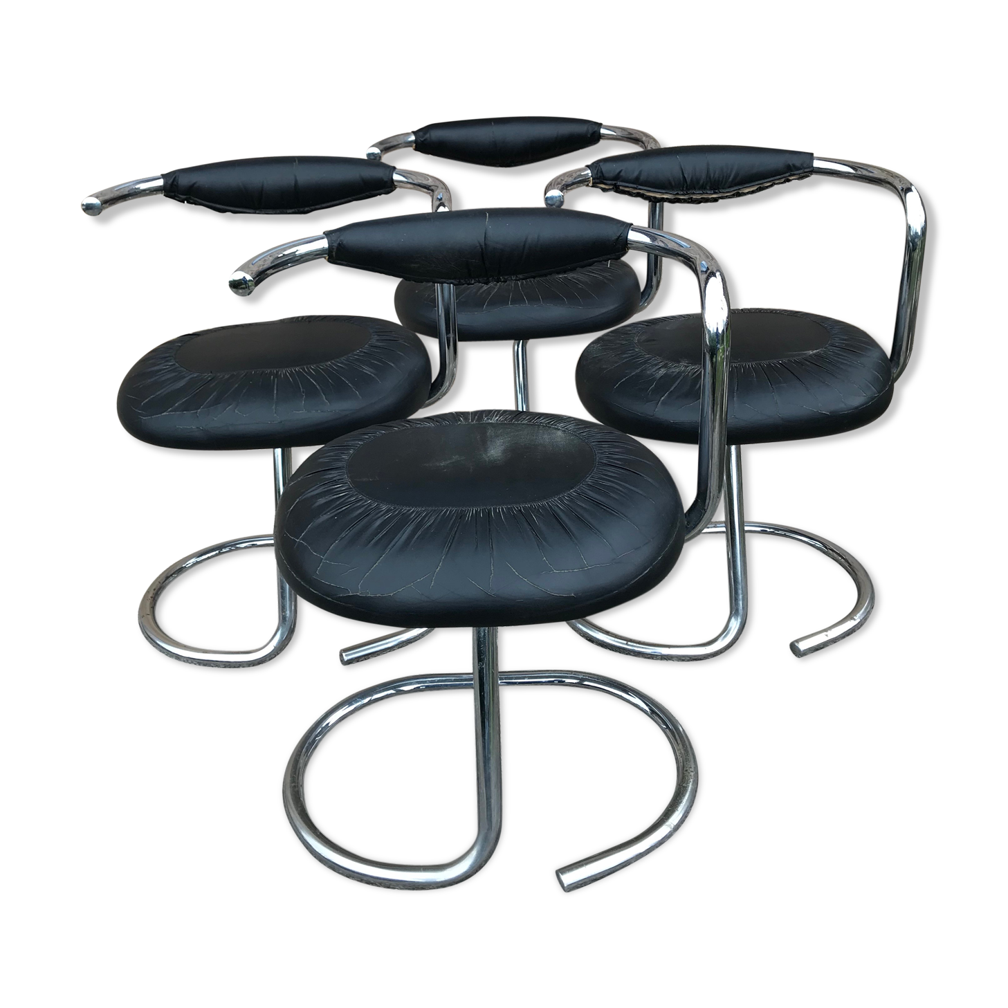 Set 4 chaises Giotto Spotino vintage