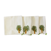 Serviettes brodées palmier