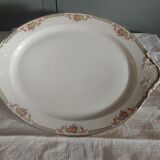 Large serving dish in Limoges porcelain Flower baskets, fruit - early 20th