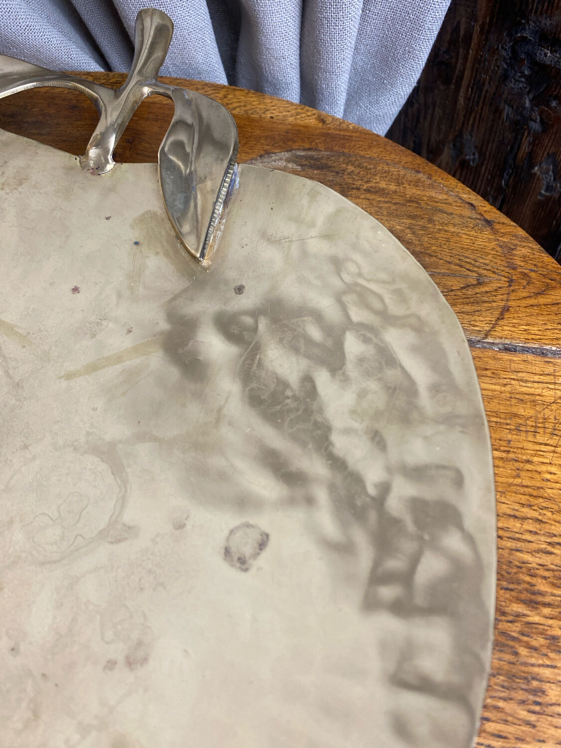 Large brass bowl, in the shape of an apple