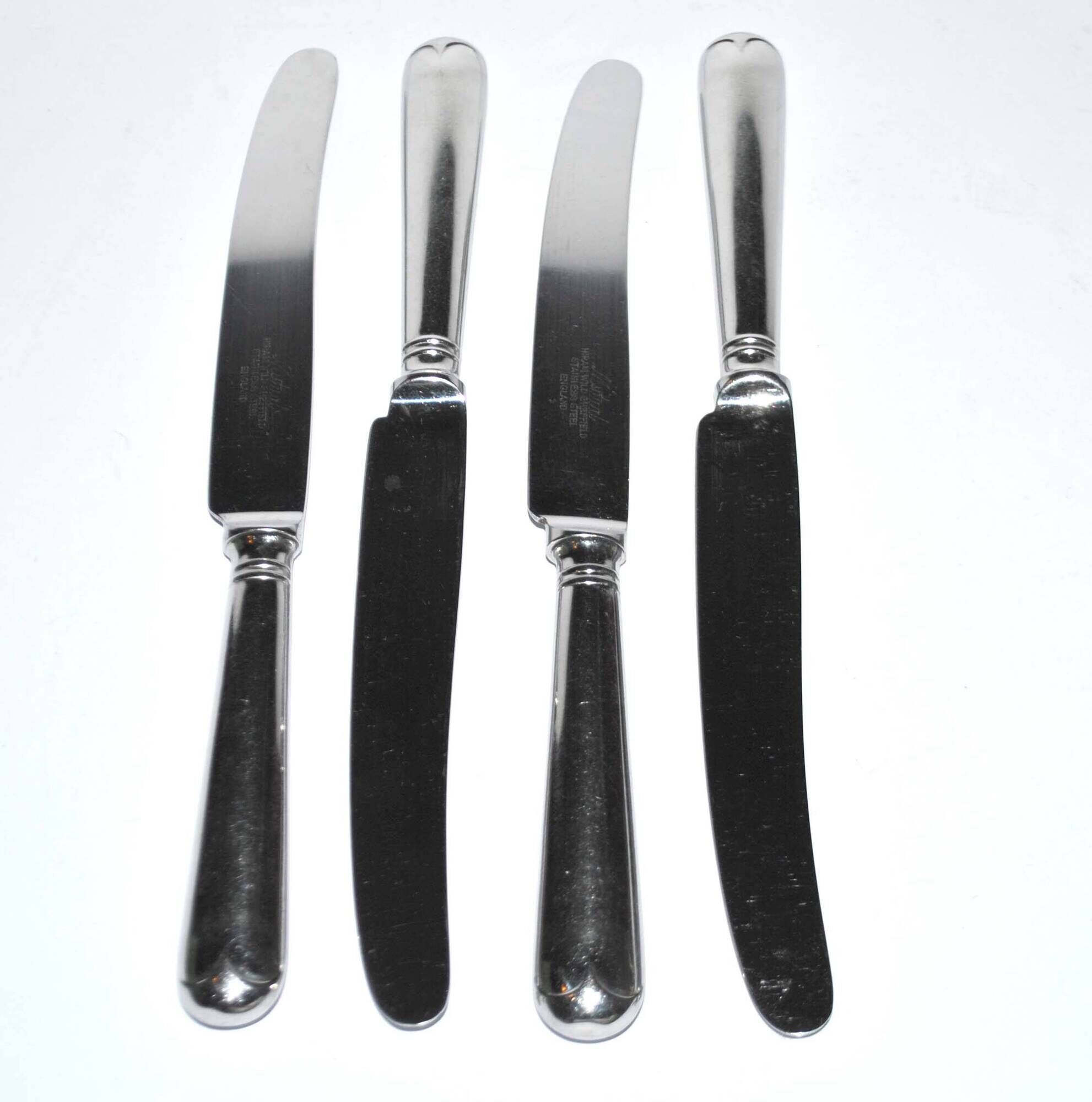 Lot de 4 couteaux anglais hiram wild sheffield england 24cm