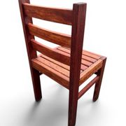 Suite de 8 chaises brutalistes bois exotique massif (essingan) 1960