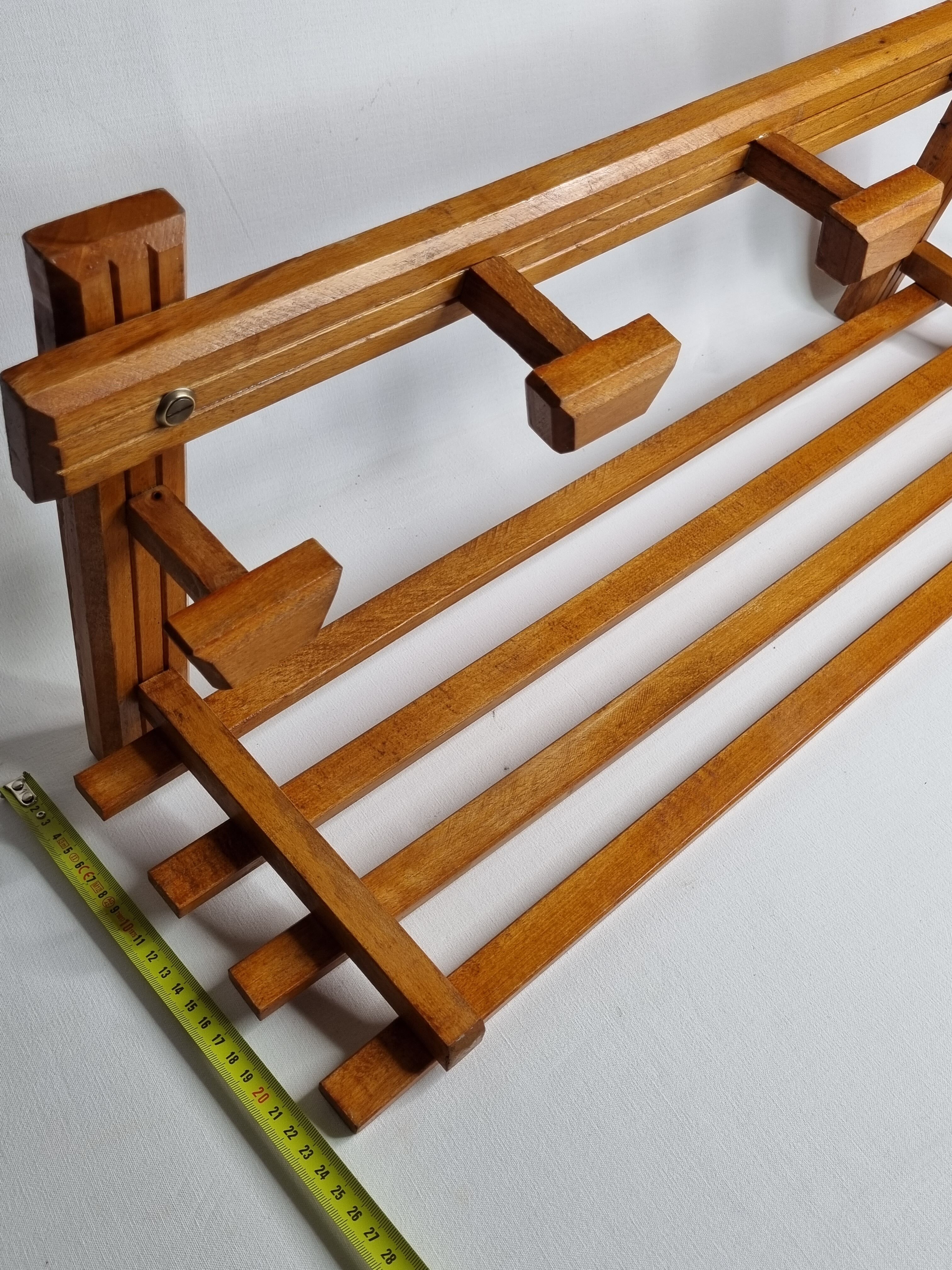Wooden coat rack, 5 hooks, 74 cm