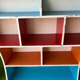 Shelf with wall or wooden lockers