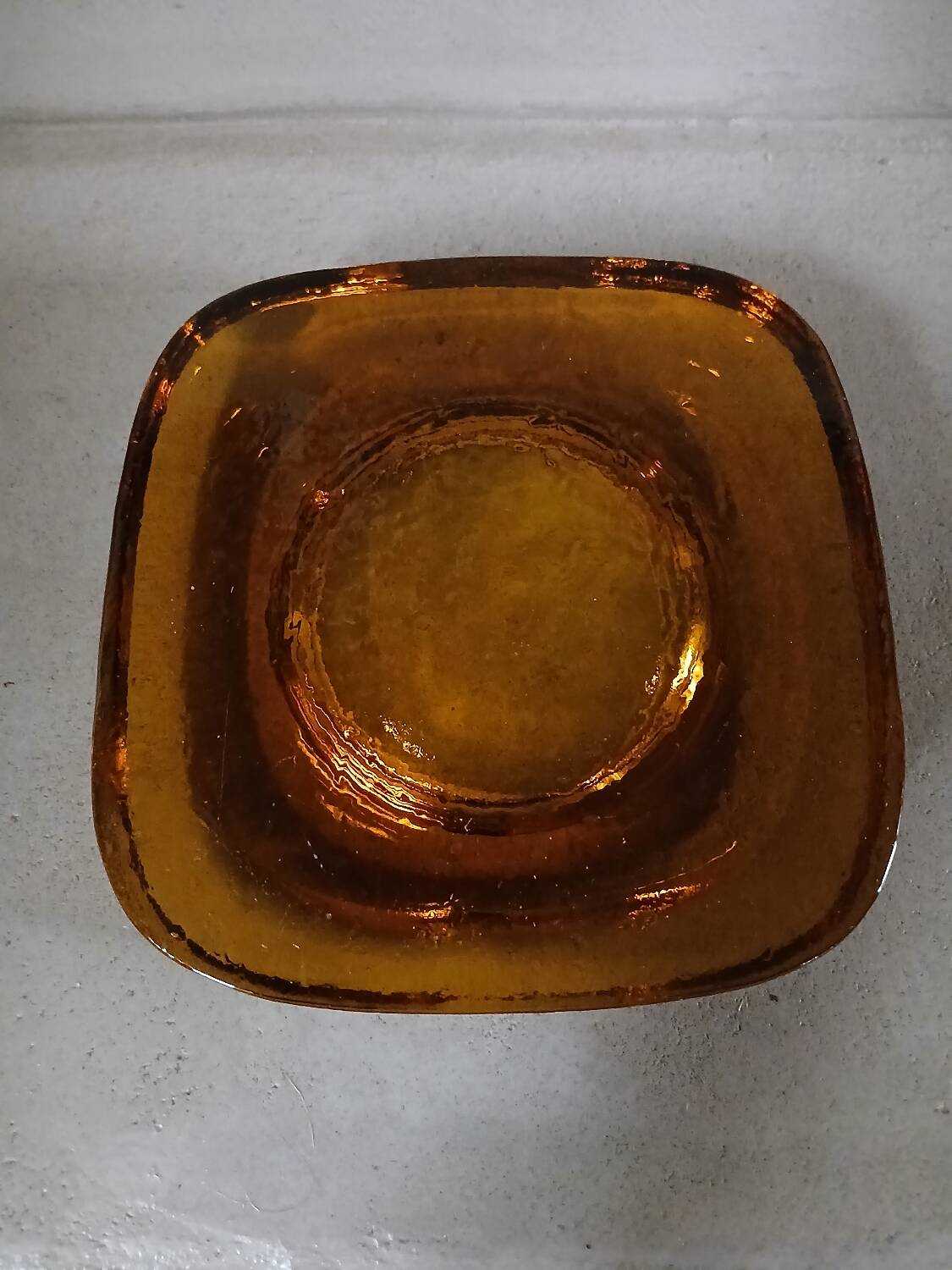Vintage amber glass ashtray