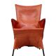 Gerard van der Berg Orange Leather Skirt Arm Chair 1980s