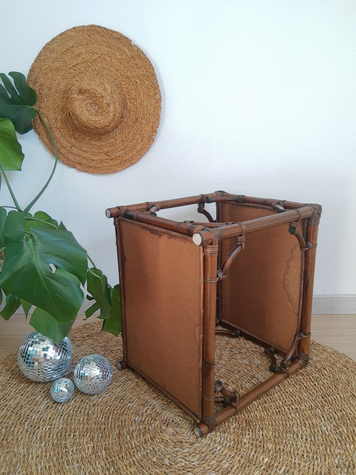 Vintage rattan side table