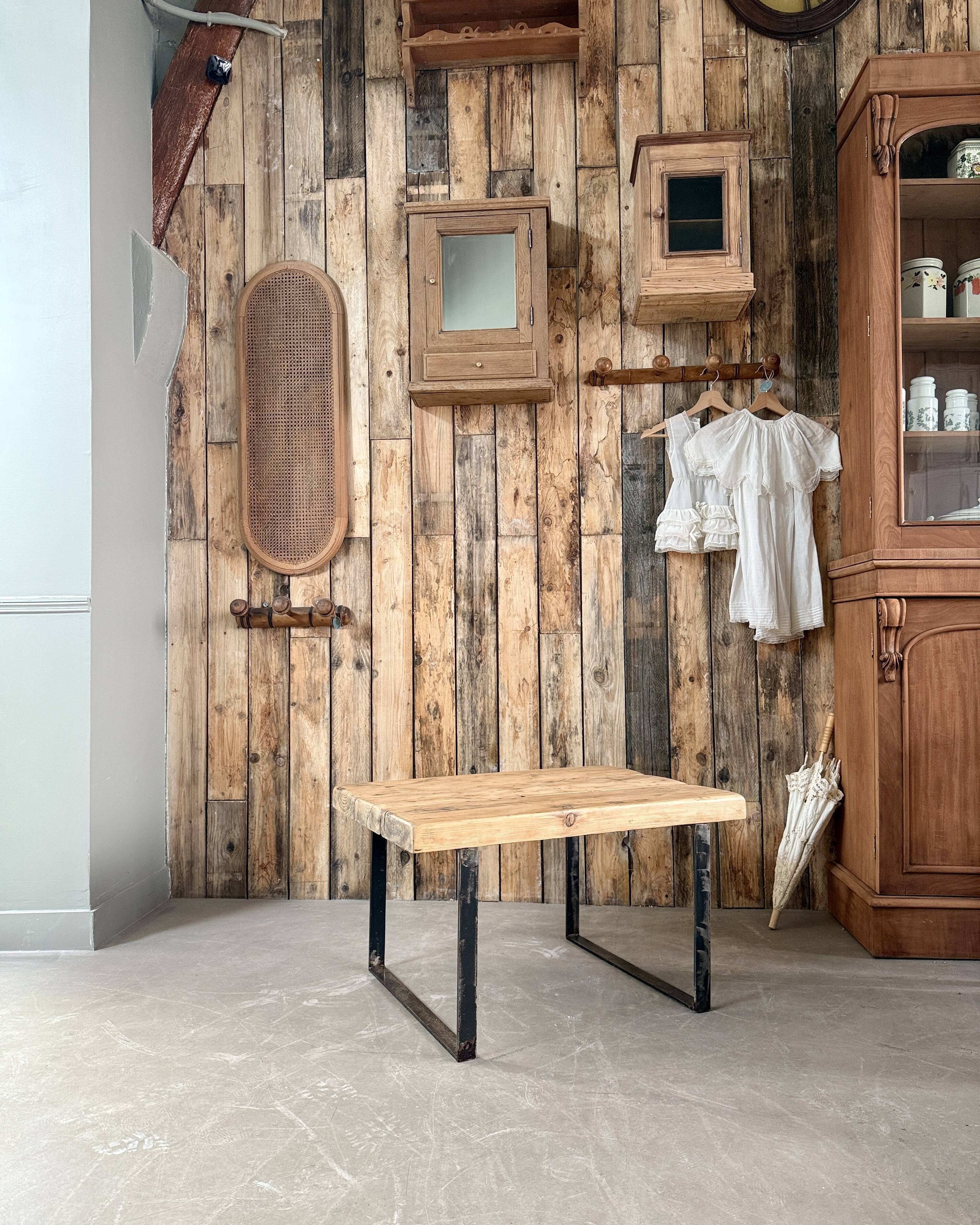 SNCF wood and metal coffee table