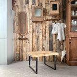 Table basse en bois et métal SNCF