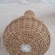 Pair of glass carafes / vases dressed in vintage woven rattan – A