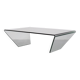 curved Glass coffee table 1980s Italy