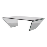 Table basse en verre courbé des années 1980, Italie