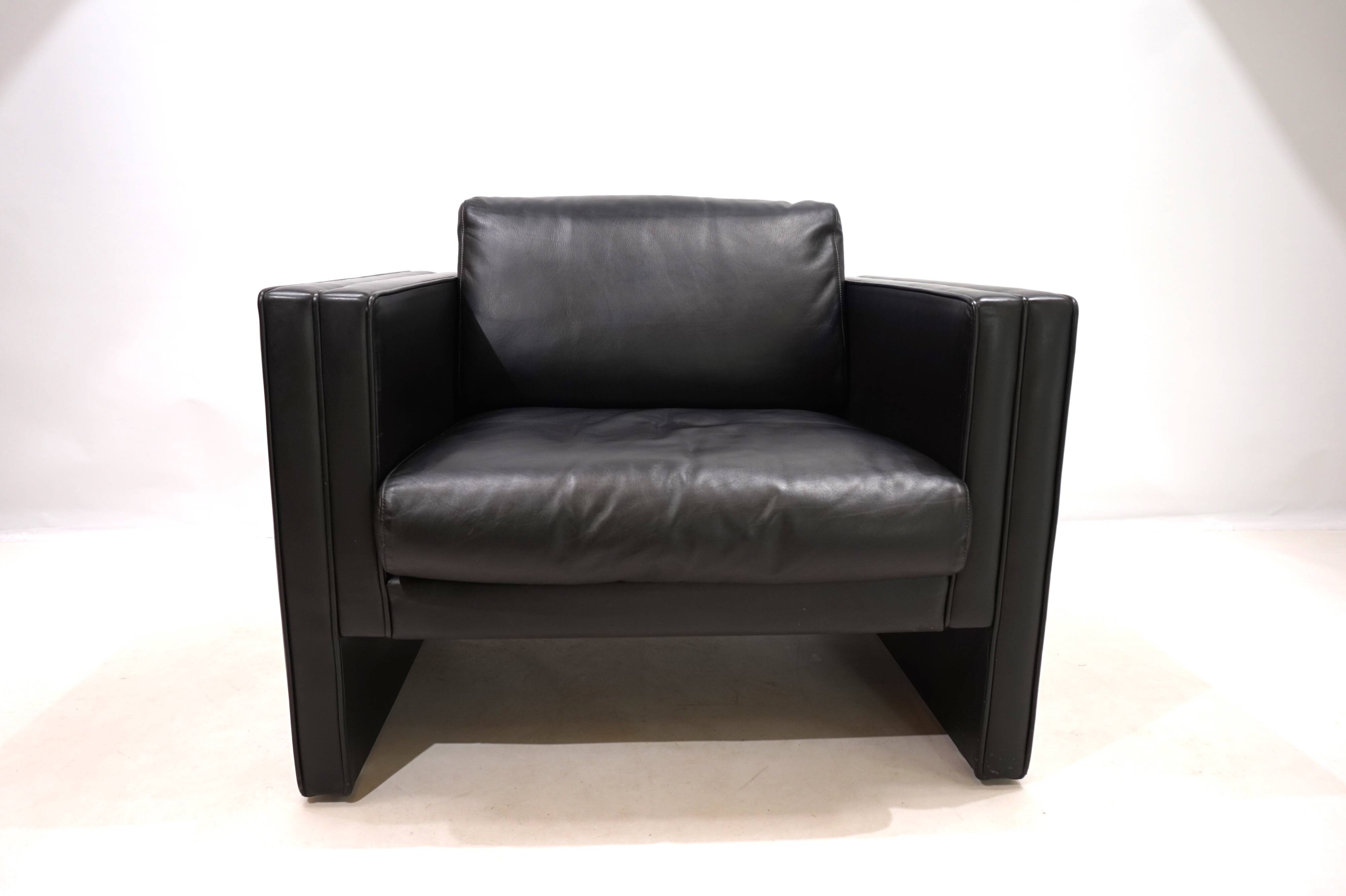 Fauteuil en cuir Knoll Studio Line par Jürgen Lange, 1970
