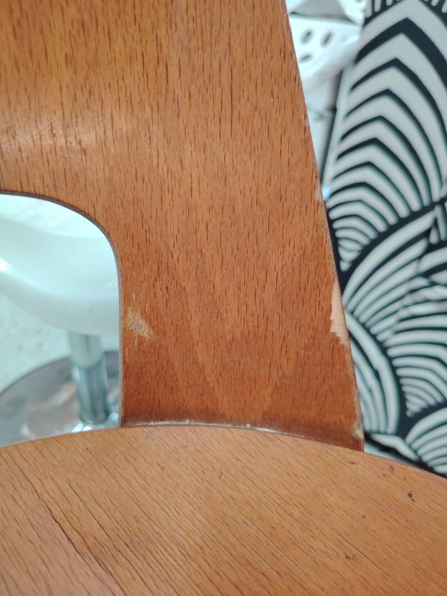 Pair of Scandinavian chairs with round seats, 1950s
