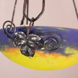 Art Deco yellow pendant light by G.V. de Croismare, Muller Frères, France, 1920s