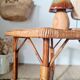 Vintage rattan stool or side table – 1960s Riviera style