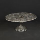 Clear Art Deco Cake Stand Pressed Glass Vintage Cake Stand SIV Deposé