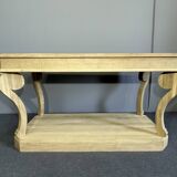 Raw oak draper table