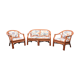 Bench and 2 rattan chairs