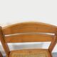 Pair of vintage sleigh chairs in beech wood and cane from the 70s