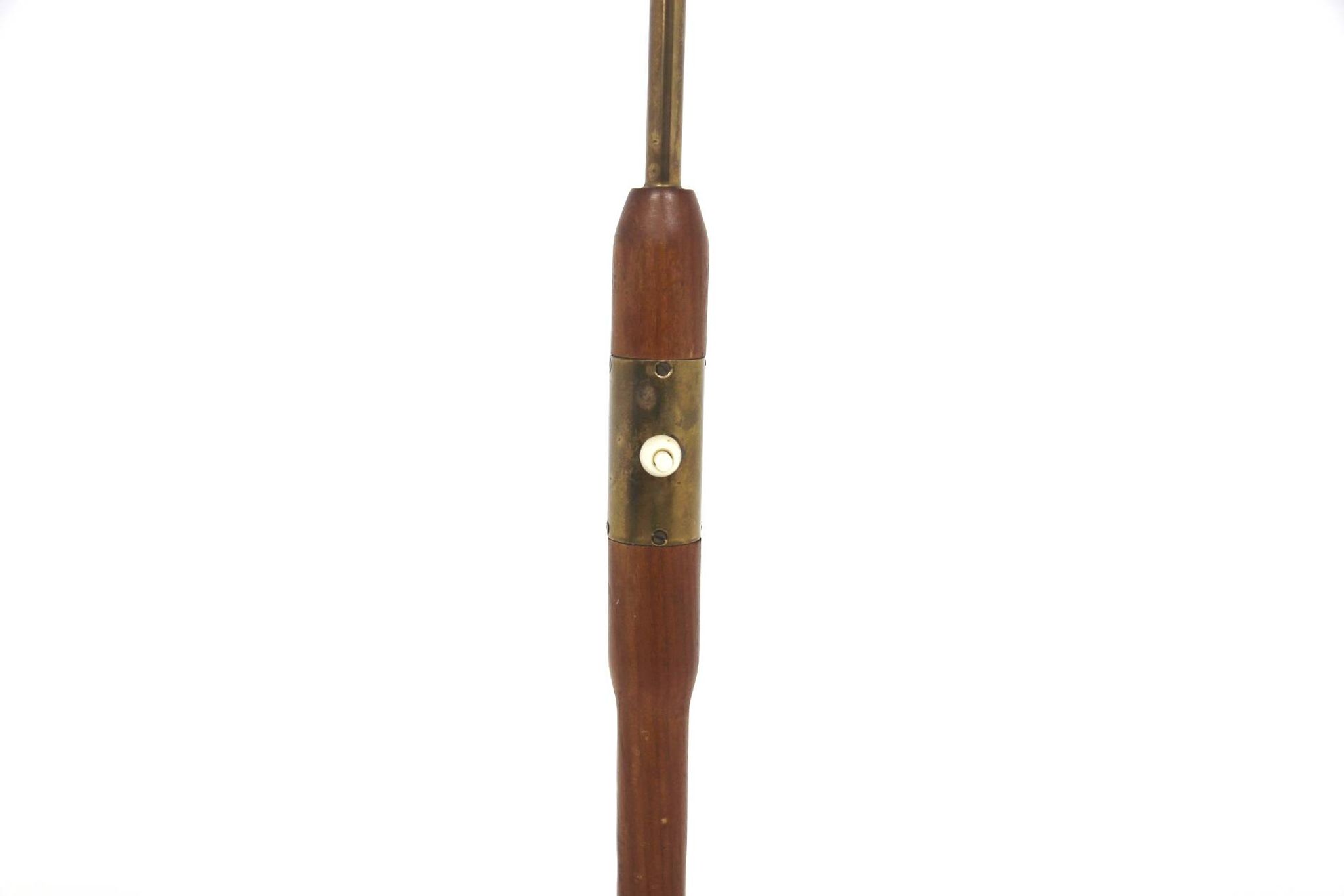 Scandinavian teak and metal floor lamp, Örebro Arbetarverkstad, Sweden, 1940