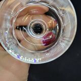 8 anciens verres a vin en cristal de baccarat taillé gravure 10742