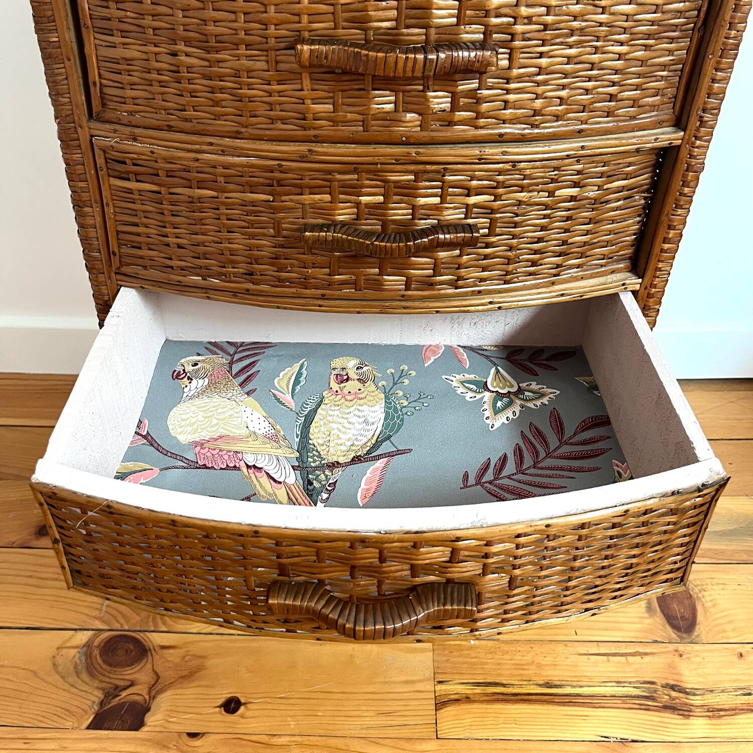 Rattan storage unit, 1950s