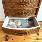 Rattan storage unit, 1950s