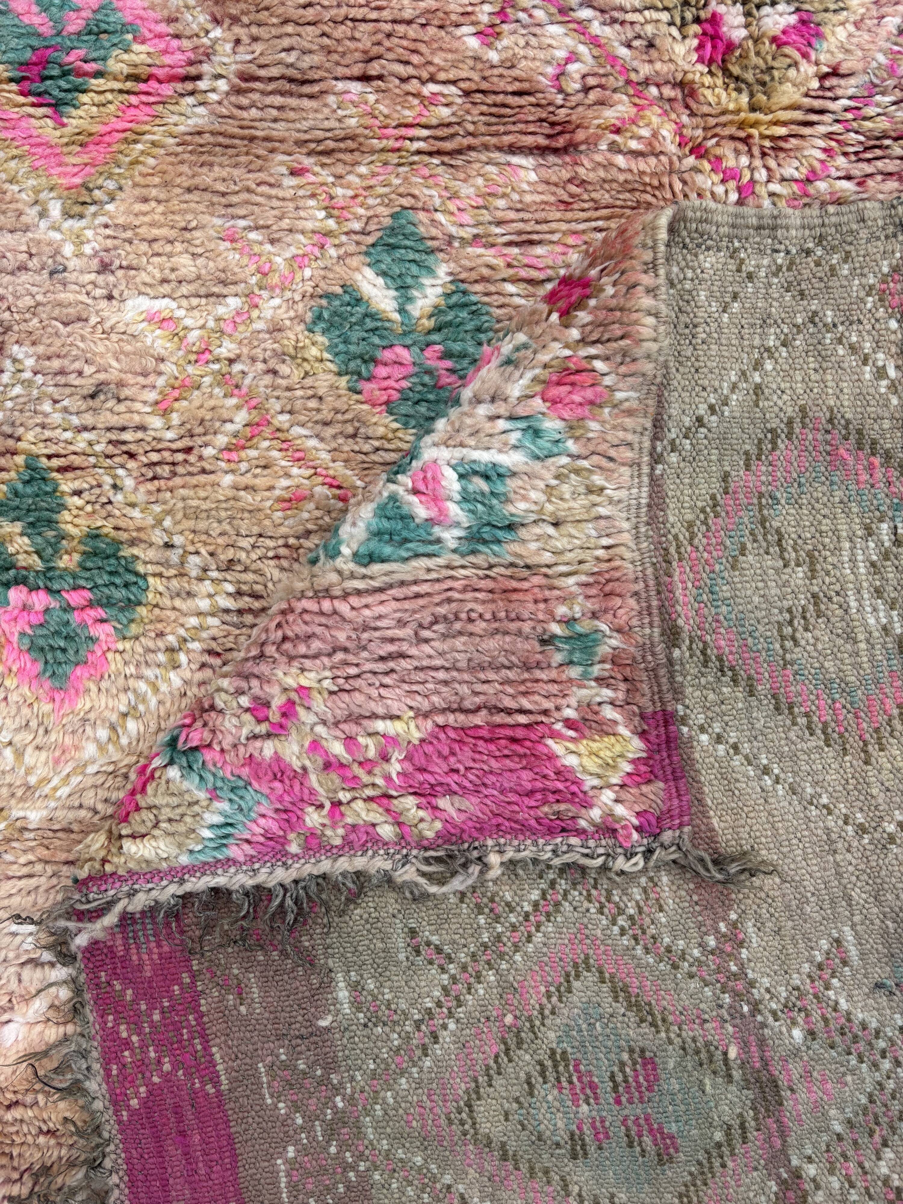 Bohemian Vintage Moroccan Rug from the Boujad region