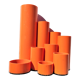 Pot à crayons orange vers 1970 à 9 compartiments