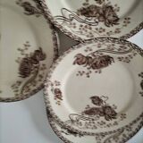 Set of 4 Sarreguemines plates, Royat model, 19th century, early 20th century