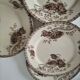 Set of 4 Sarreguemines plates, Royat model, 19th century, early 20th century