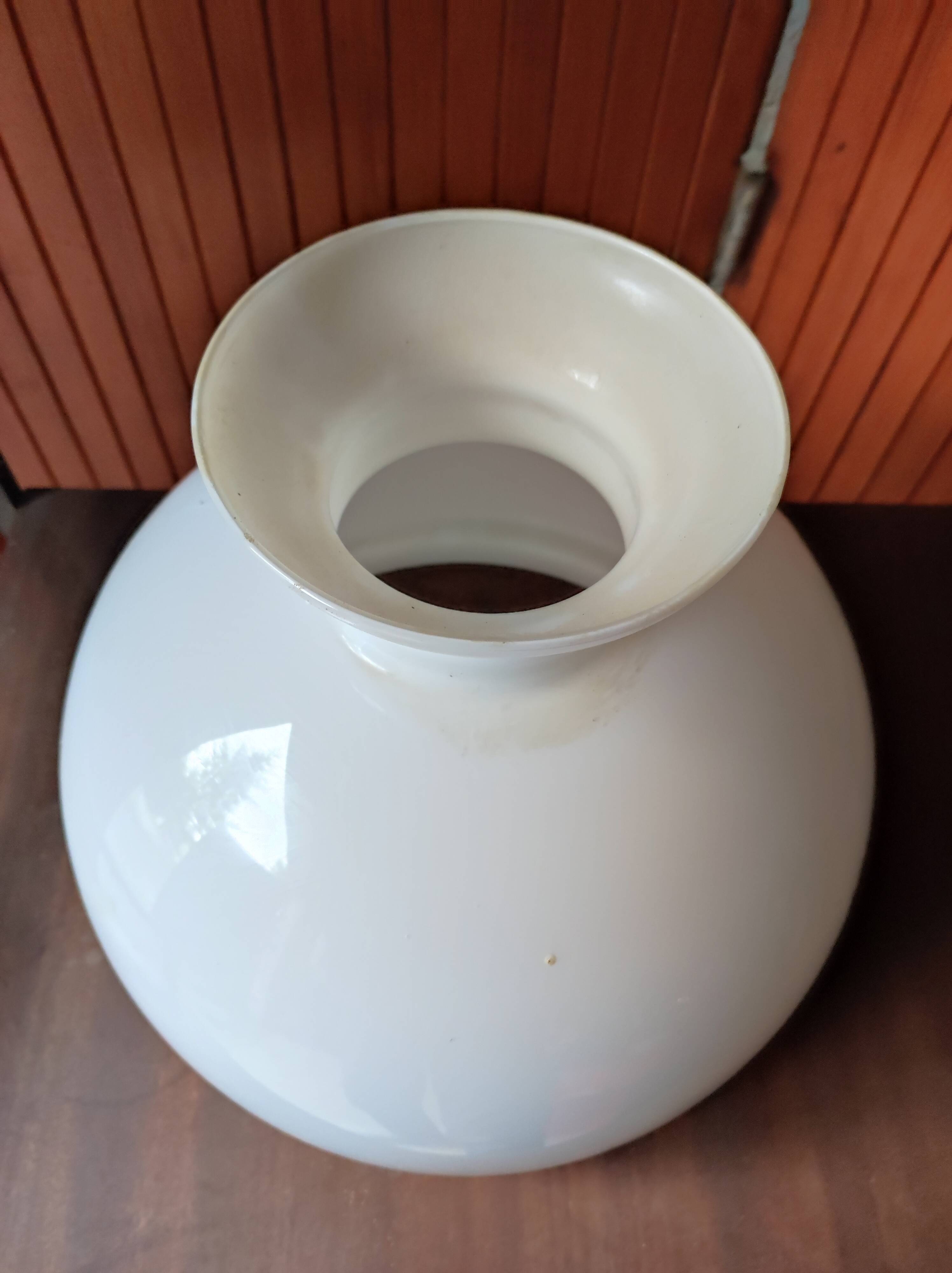 Globe lampshade opaline chandelier and lamp