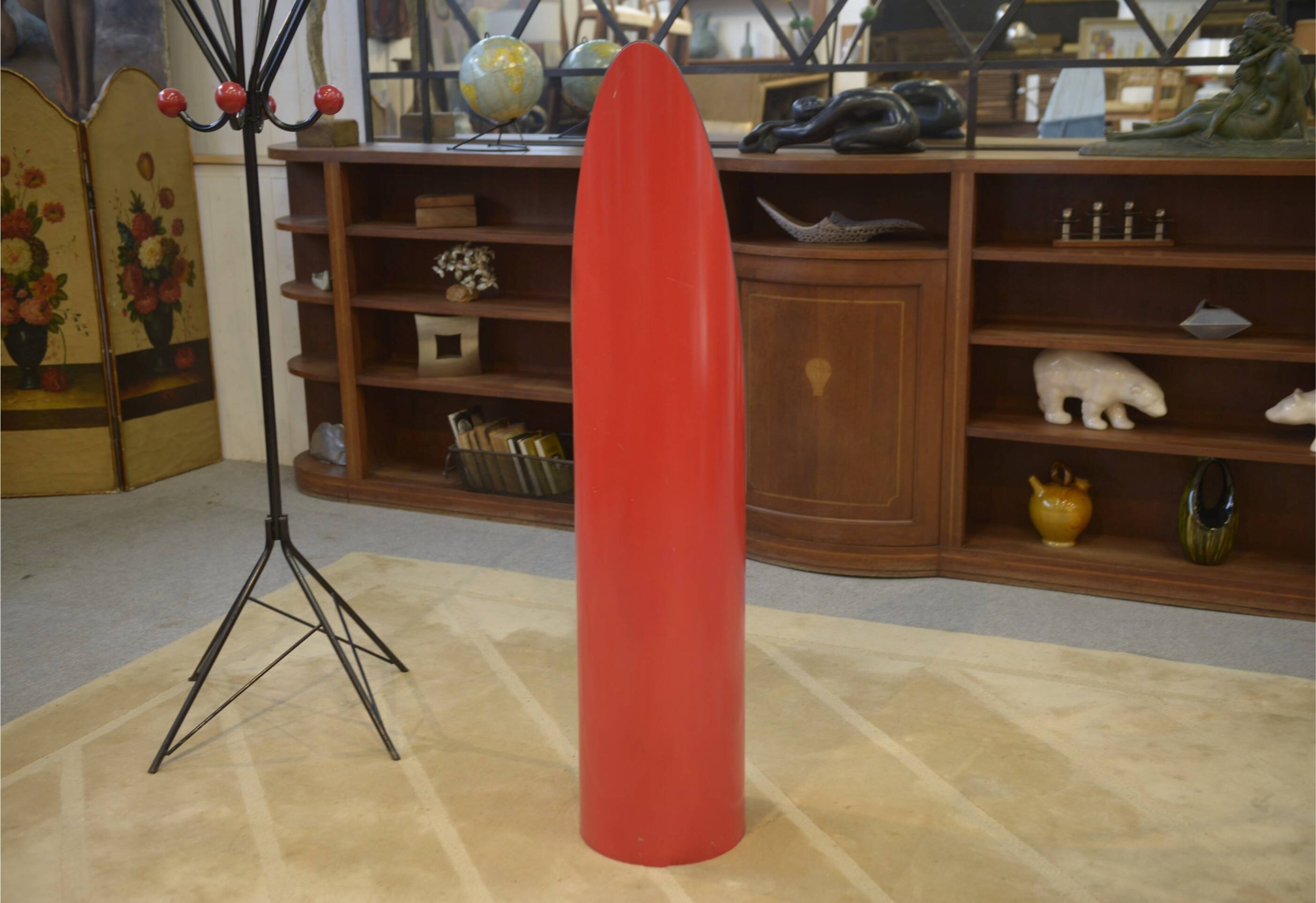 Miroir « Lipstick » en fibre laquée rouge 1970’s