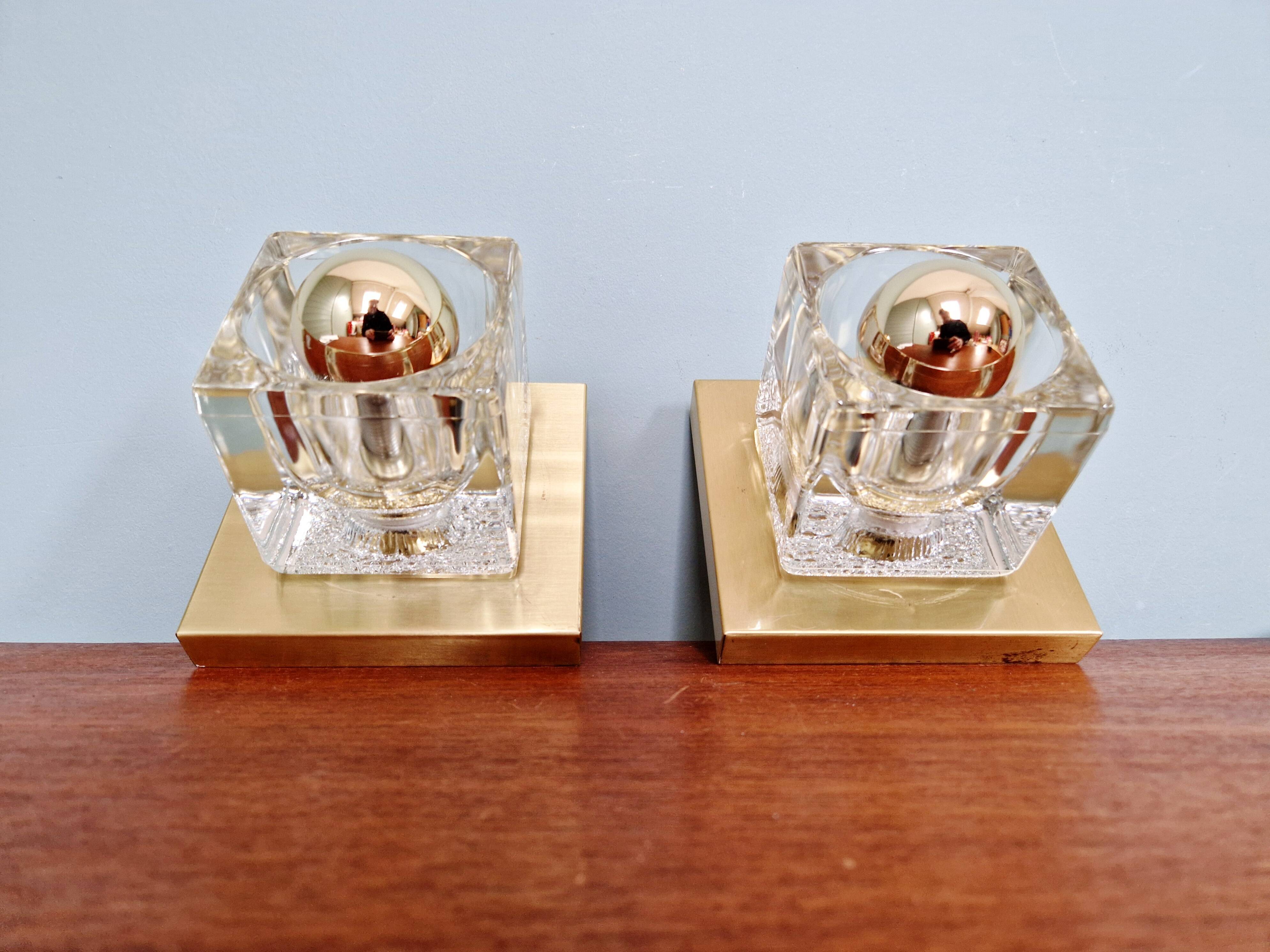 Paire d'appliques murales Ice Cube, Peill & Putzler, 1970