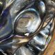 Centerpiece Pair of Peacocks Ceramic Vallauris Iridescent Anthracite Grey