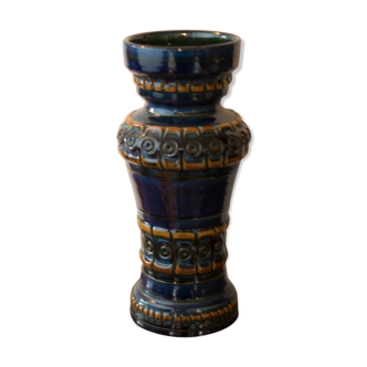dark blue and ochre baluster vase