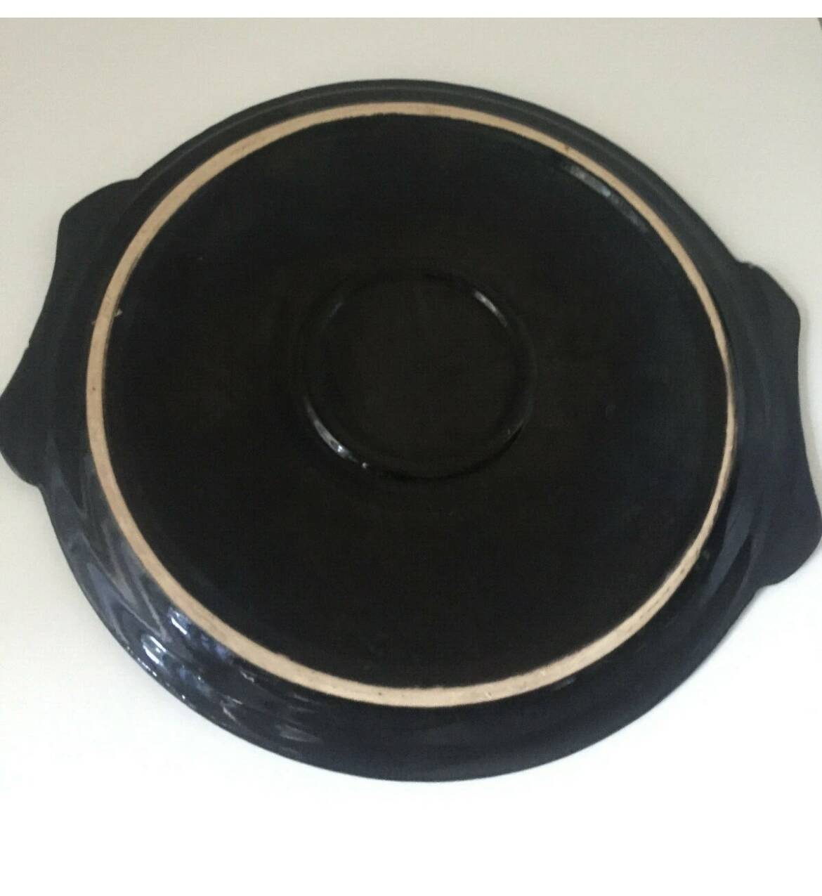Vintage black ceramic pie dish