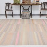 8x10 Salmon & Blue Soft Vintage Rug, 229x311Cm SK33342