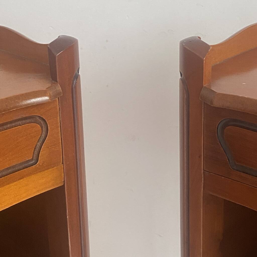 Pair of Louis XV style bedside tables in cherry wood.