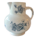 Antique water jug in ironstone, Sarreguemines, decorated with blue daisies.