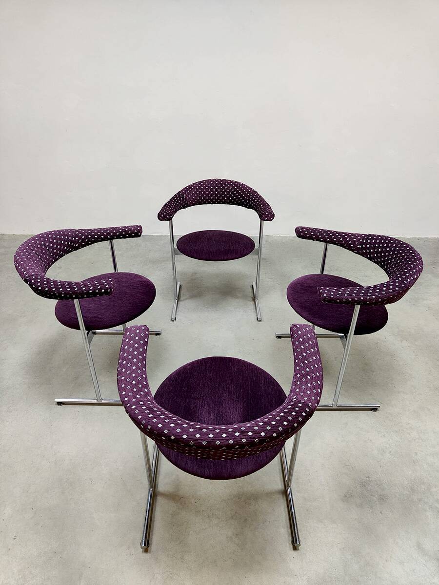 Vintage dining bullhorn chairs 1960s