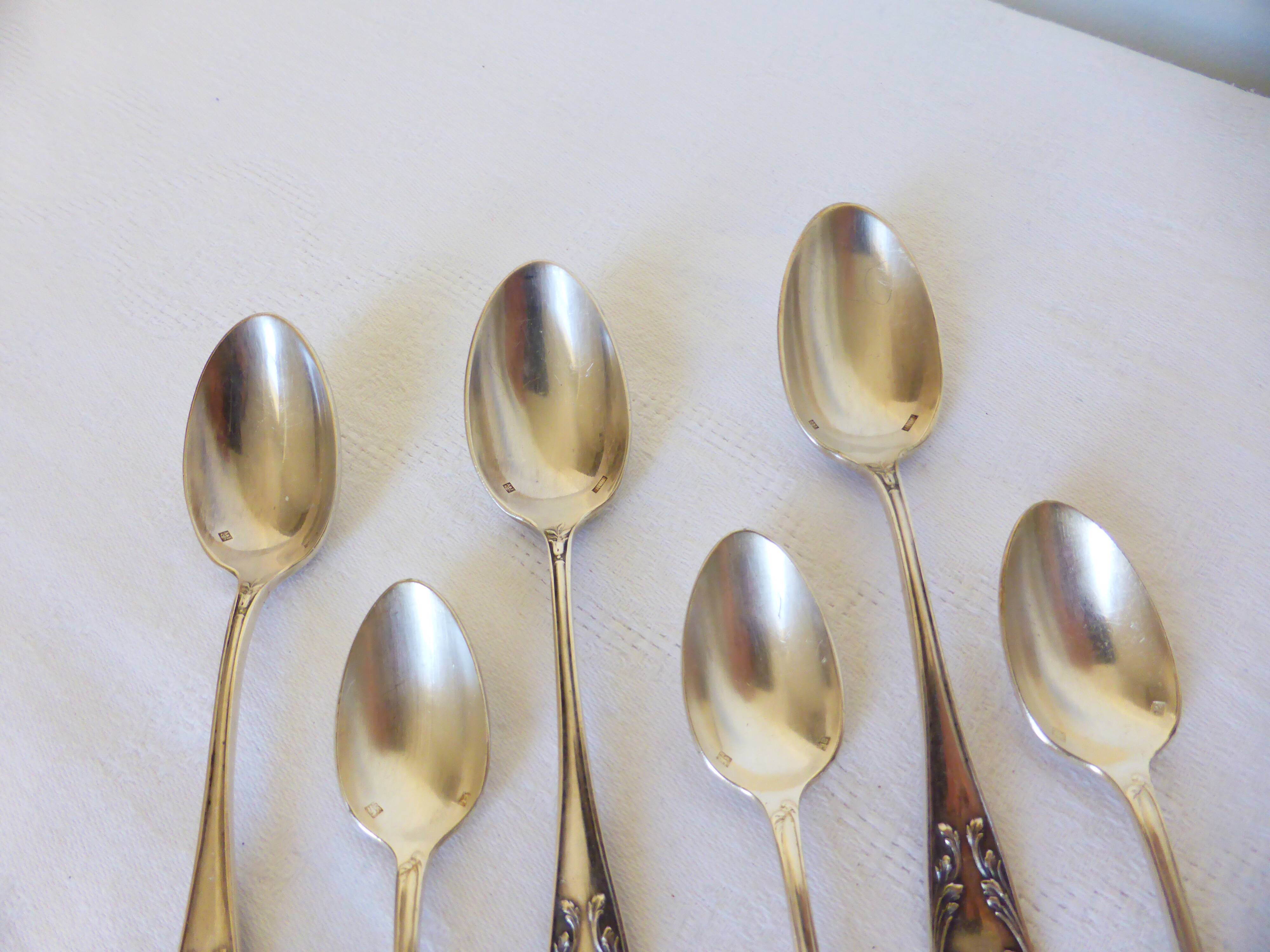 3 small spoons + 3 vintage silver-plated metal mocha spoons