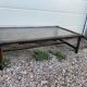 Rattan coffee table and vintage glass