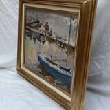 Old signed painting Oil on canvas dimensions: height -44cm- width -53cm-