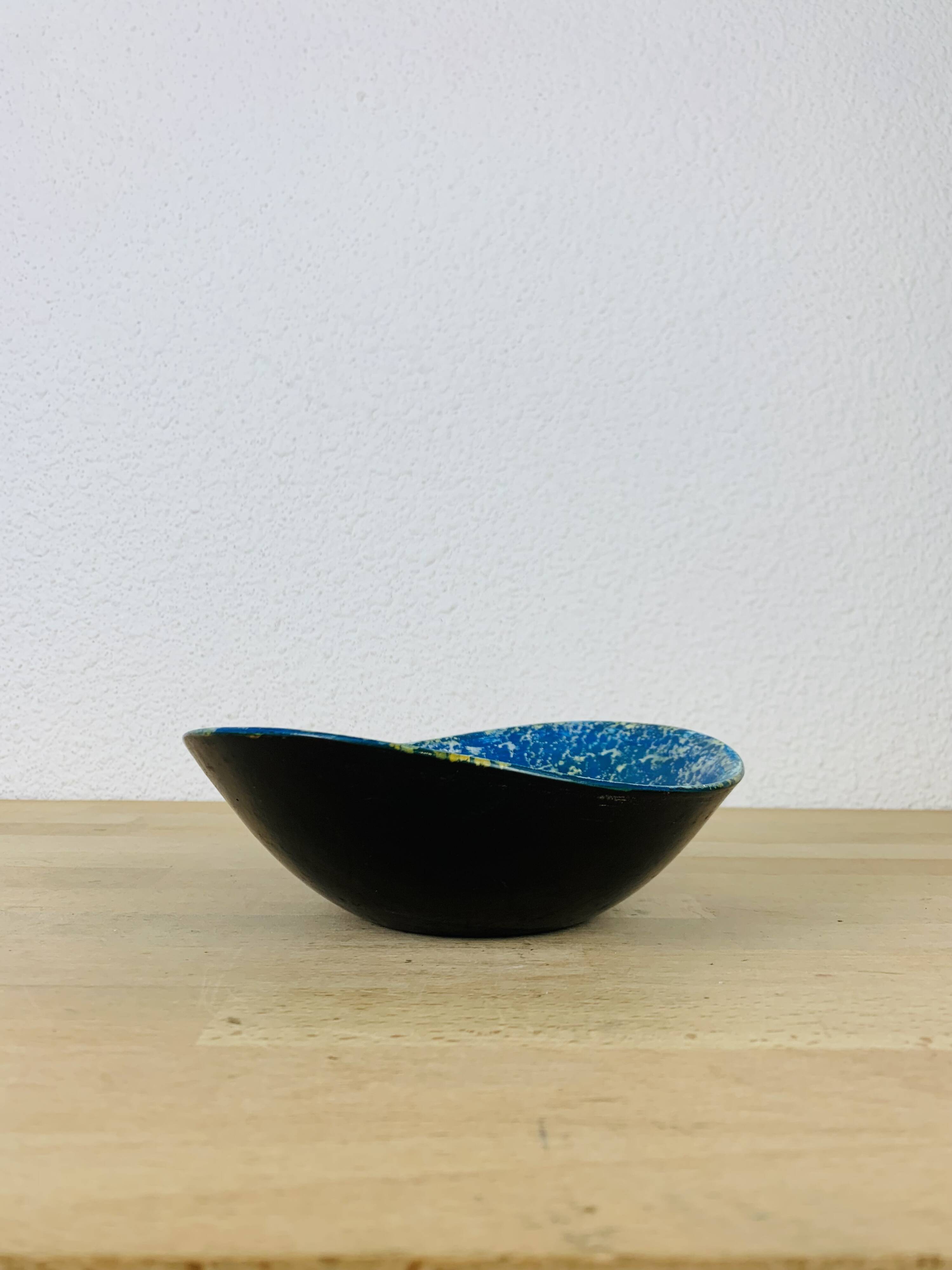 Vintage blue ceramic cup