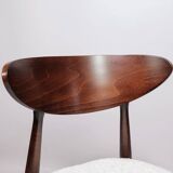 Scandinavian dining chairs set of 6 pearl bouclé