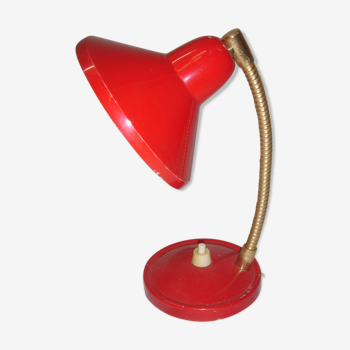 Lampe de bureau de 1950, métal rouge