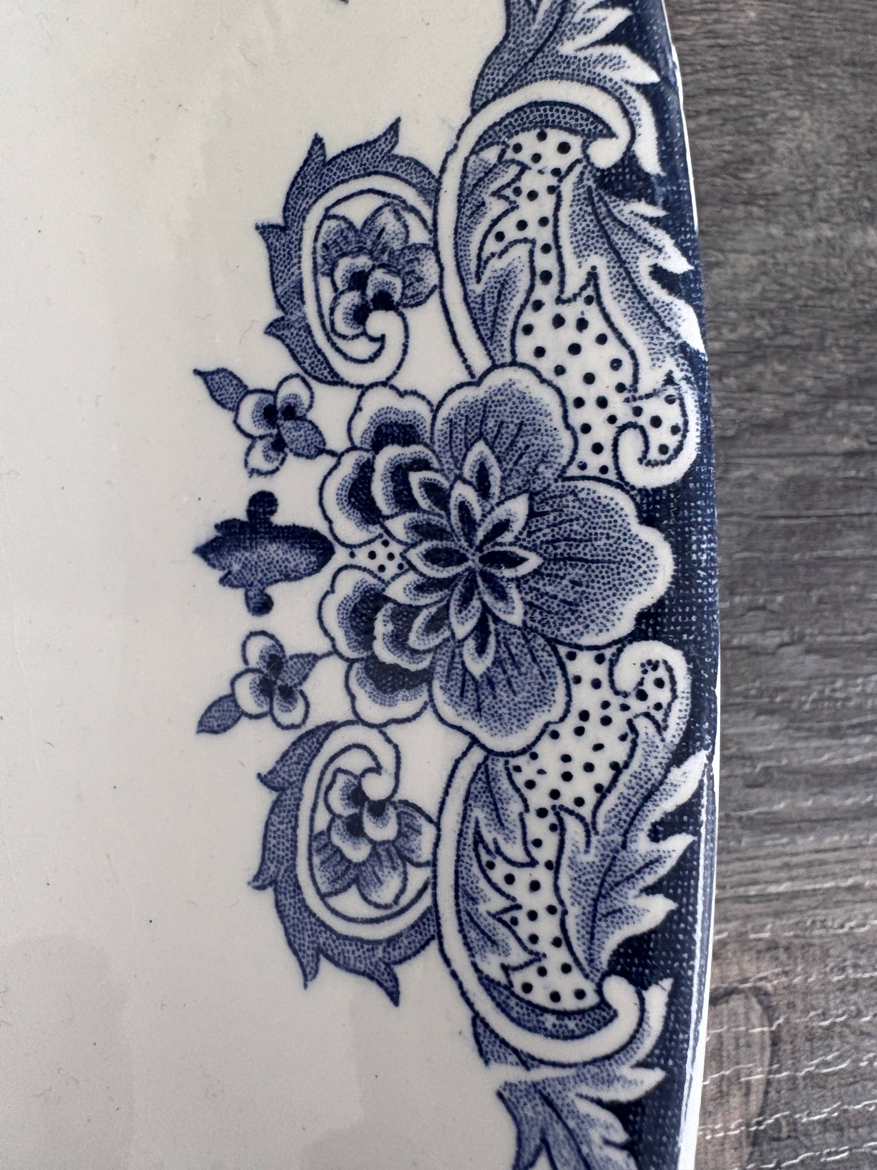 Old oval dish in Boch Frères Keramis earthenware.