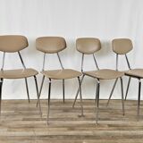 Set of four chairs in iron and skai 1970